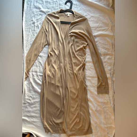 Michael Michael Kors Khaki Open Cardigan/Duster High Side Slits Size XS - Picture 2 of 7